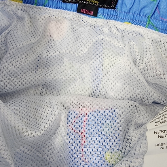 Surf Society Men's Swim Shorts Trunks Flamingo Dots Pattern Mesh Lining Medium - Picture 4 of 5